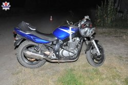 motocykl biorący udział w wypadku