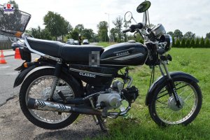 motorower biorący udział w wypadku