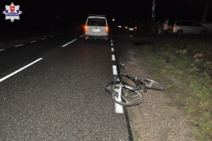 miejsce zdarzenia oraz uszkodzony rower