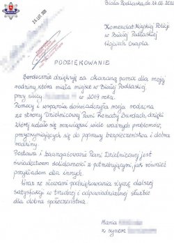 zdjęcie podziękowania