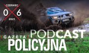 Podcast Gazeta Policyjna, w tle zdjęcie radiowozu