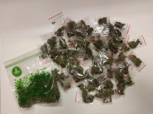zabezpieczone narkotyki znajdujące się w woreczkach z zapięciem strunowym
