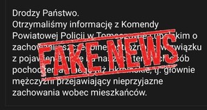 nieprawdziwa informacja na której widnieje czerwony napis fake news