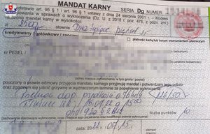 druk mandatu na kwotę 2500 złotych