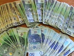 plik rozłożonych pieniędzy