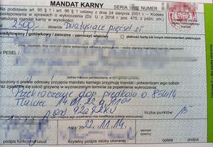 druk mandatu karnego