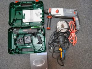 odzyskane elektronarzędzia oraz głośnik