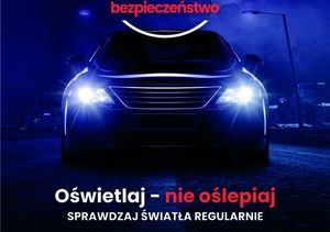 plakat kampanii samochód na niebieskim tle