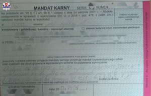 blankiet mandatu karnego gotówkowego