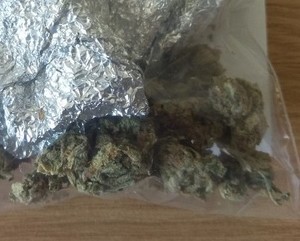 zielony susz w woreczku foliowym