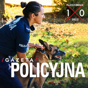 okładka gazety policyjnej na zdjęciu Policjantka z psem