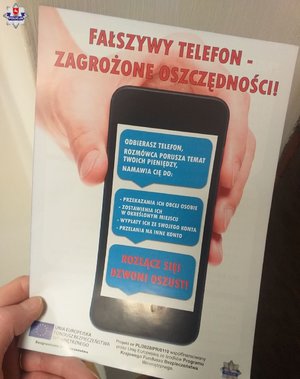 ulotka akcji fałszywy telefon, zagrożone oszczednosci