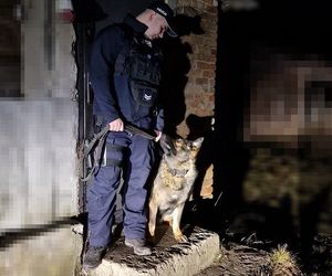 policjant z psem służbowym