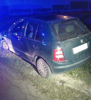 samochód stoi na poboczu