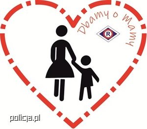 Grafika przedstawia dwie postacie: Matkę prowadzącą za rękę dziecko. Obie postaci znajdują się w obrysie w kształcie serca.&quot;