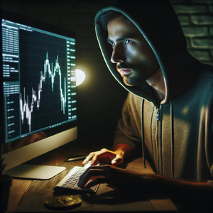 mężczyzna siedzący przed komputerem