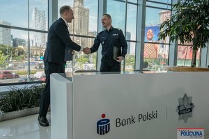 Spotkanie na którym podpisano list intencyjny pomiędzy Komendantem Głównym Policji a PKO BP