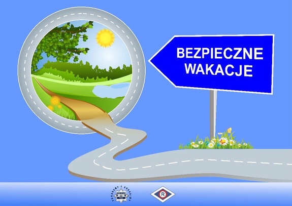 grafika, droga idzie do lasu. pokazuje na to znak
