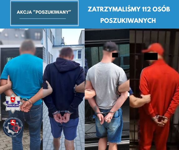policjanci prowadzą zatrzymanych mężczyzn