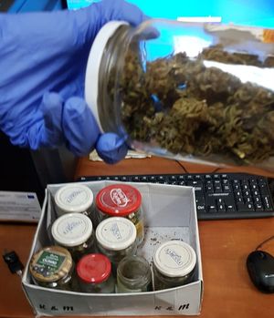 zabezpieczony susz w słoikach